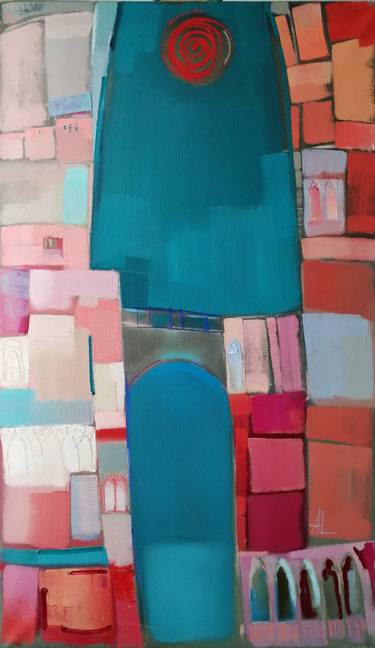 Original Abstract Architecture Paintings by Anna Laicane