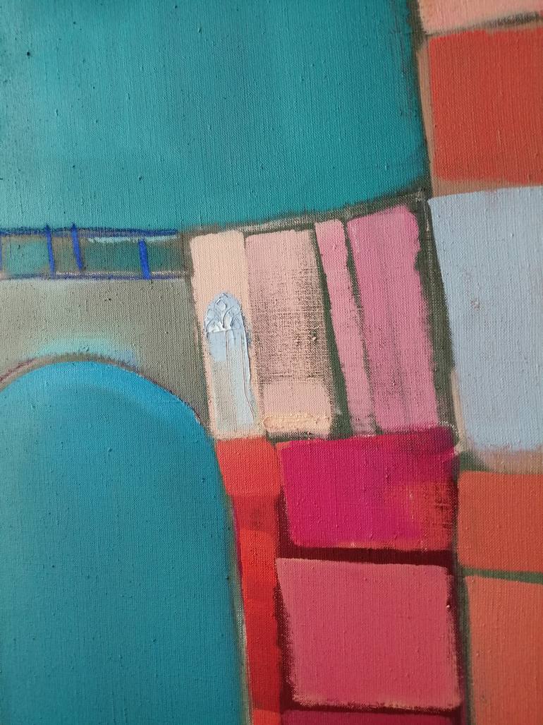 Original Abstract Architecture Painting by Anna Laicane