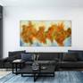 large textured abstract painting orange and gray