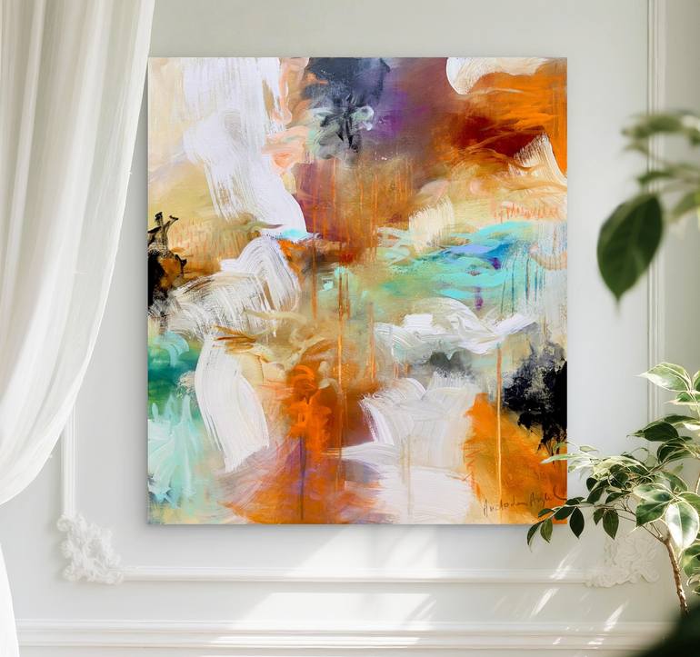 Original Abstract Expressionism Abstract Painting by Andrada Anghel