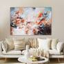 neutral colors abstract painting above the sofa