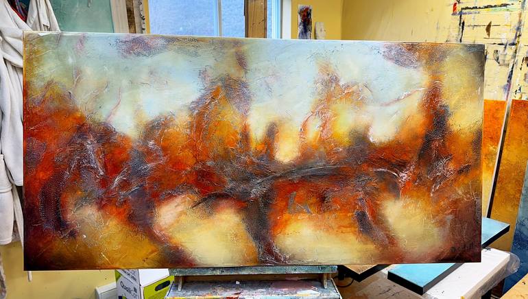 Original Abstract Expressionism Abstract Painting by Andrada Anghel