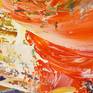 bright orange detail of the abstract painting