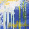 blue and yellow detail of abstract painting