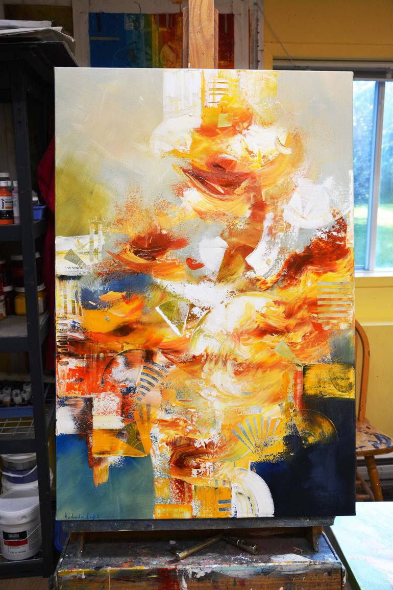 Original Abstract Expressionism Abstract Painting by Andrada Anghel