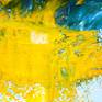 bright yellow and blue green detail of abstract