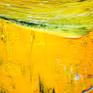 yellow detail of acrylic painting