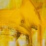 bright yellow detail of abstract gestural art