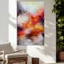 bright orange abstract painting landscape