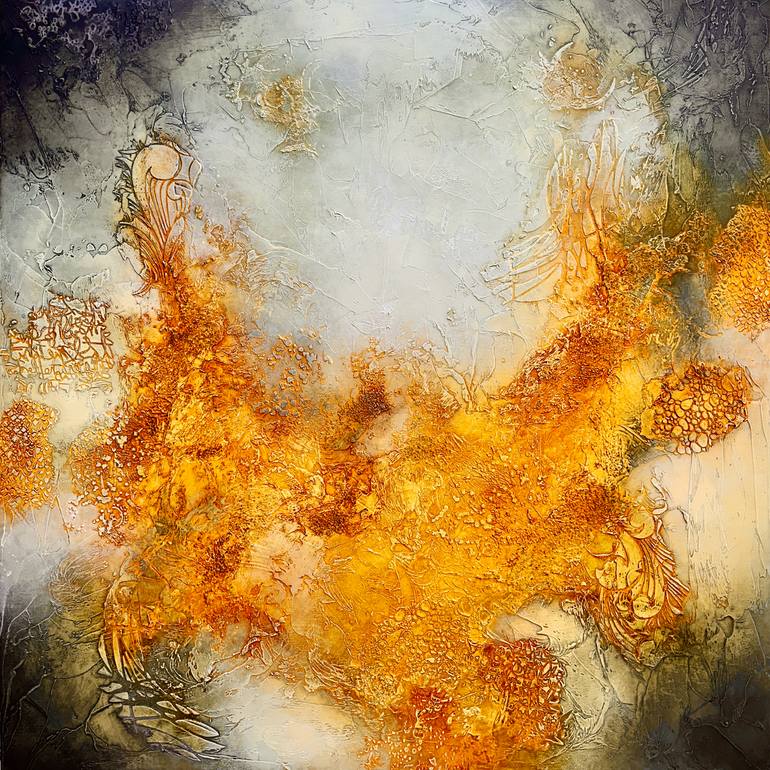 Original Abstract Painting by Andrada Anghel | Abstract Art on Wood | Where the Warmth Settles