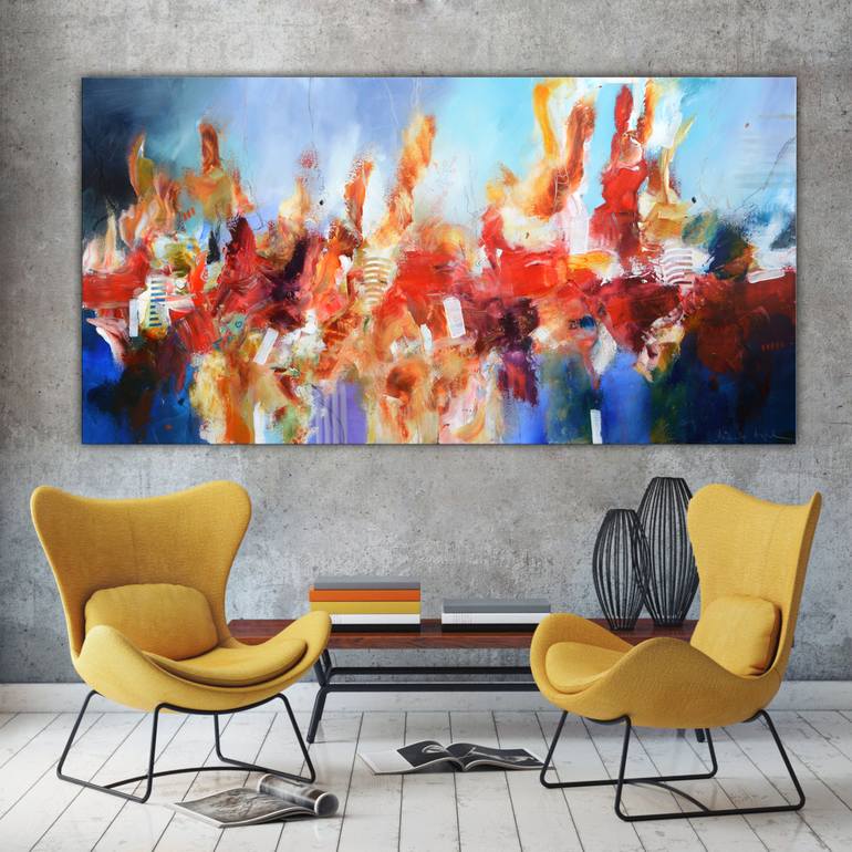 Original Abstract Expressionism Abstract Painting by Andrada Anghel