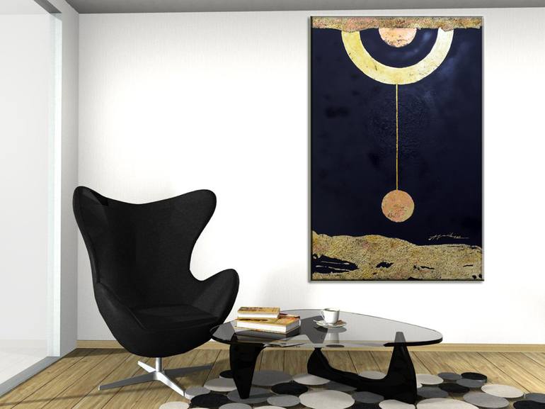 Original Abstract Outer Space Painting by Adriana Vasile
