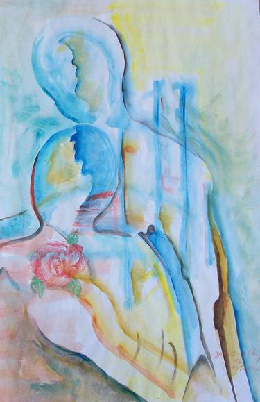 Original Abstract Love Painting by Jean Chery