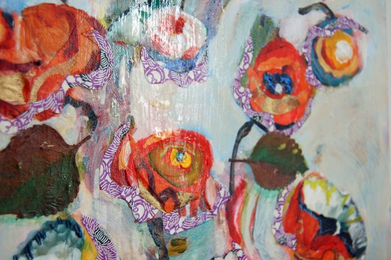 Original Abstract Expressionism Floral Painting by Dominique Desmeules