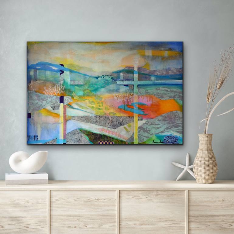 Original Abstract Expressionism Landscape Painting by Dominique Desmeules