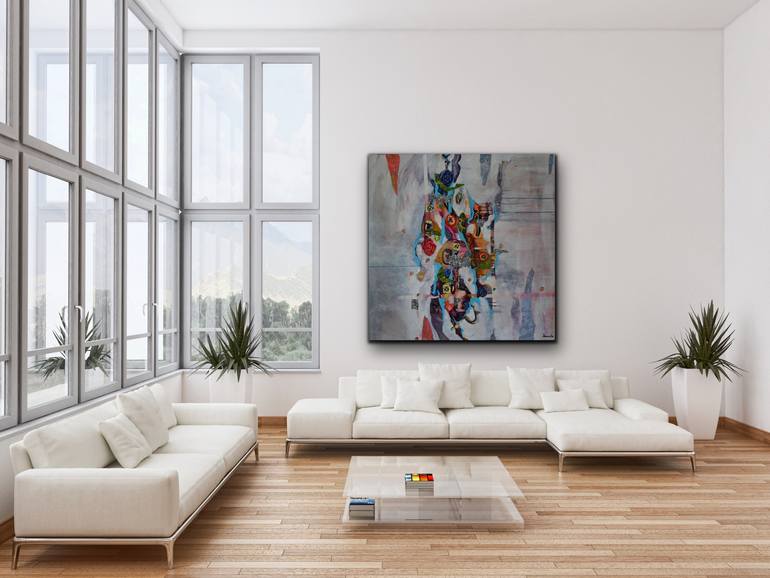 Original Abstract Expressionism Abstract Painting by Dominique Desmeules