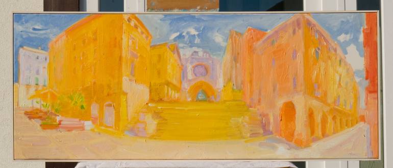 Original Impressionism Landscape Painting by Dumitru Bostan Junior