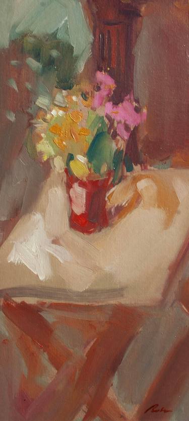 Original Impressionism Floral Paintings by Dumitru Bostan Junior