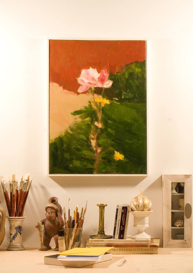 Original Impressionism Floral Painting by Dumitru Bostan Junior