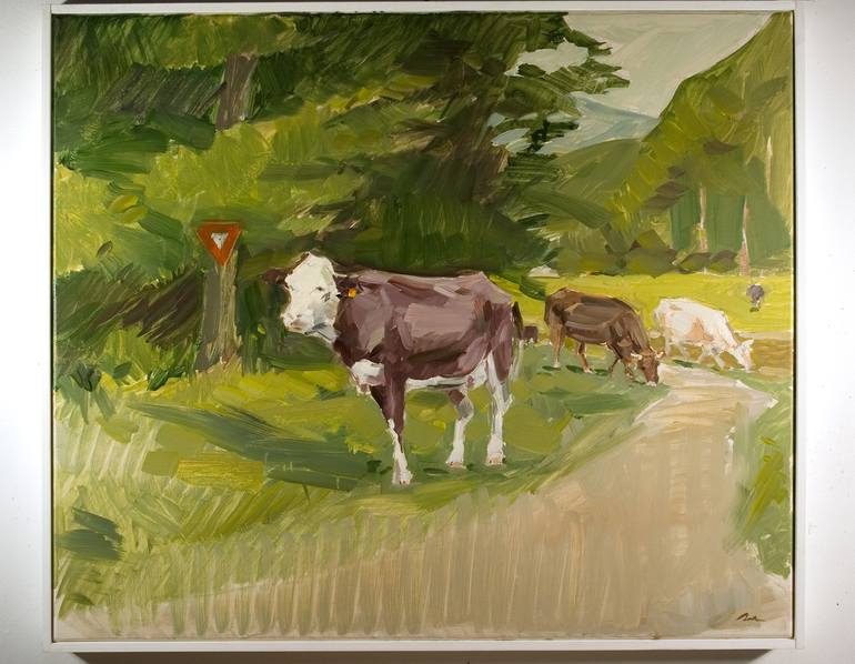 Original Impressionism Rural life Painting by Dumitru Bostan Junior
