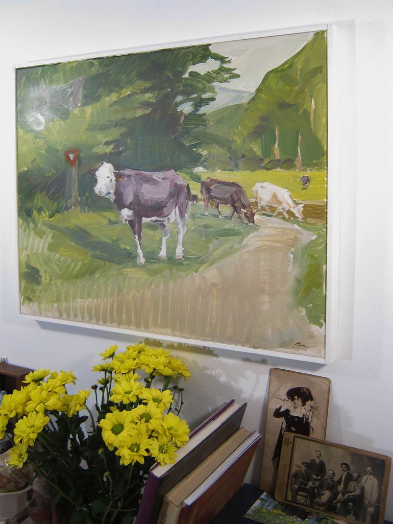 Original Impressionism Rural life Painting by Dumitru Bostan Junior