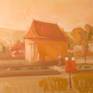 An oil on canvas painting part of a a series with this subject.
A landscape with old Piatra-Neamt.