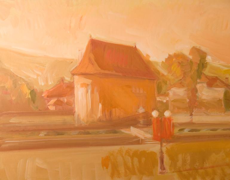 Original Realism Landscape Painting by Dumitru Bostan Junior