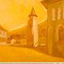 Inspired by the old town of Piatra-Neamt.
An oil on canvas painting.