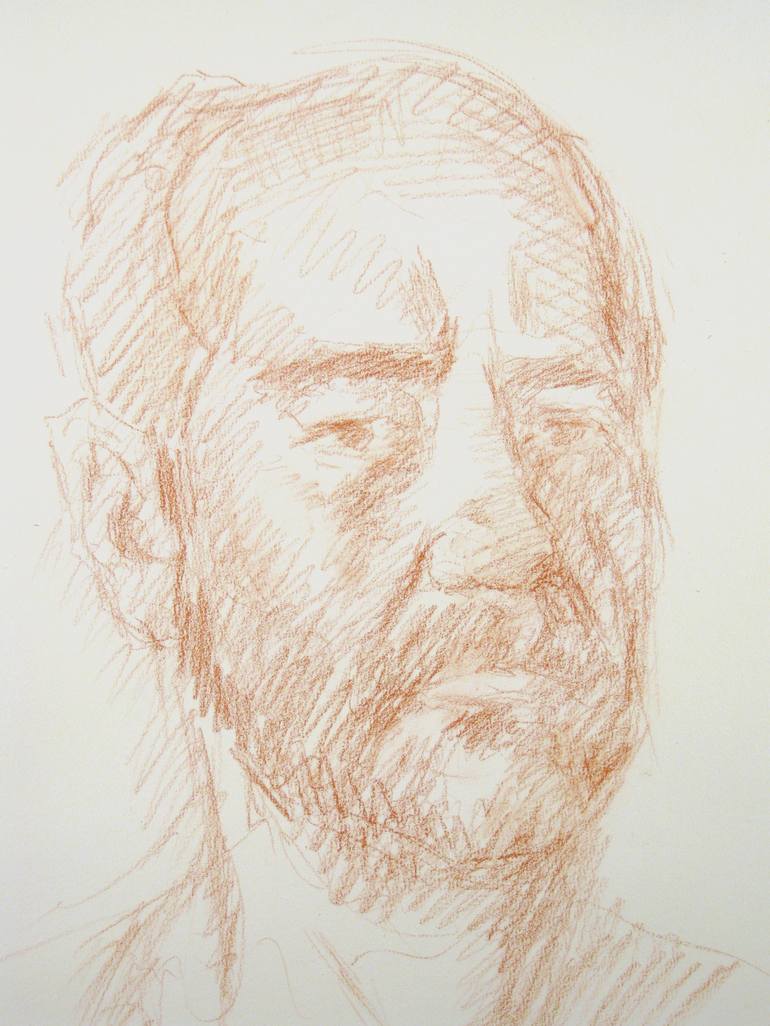 Original Impressionism Portrait Drawing by Dumitru Bostan Junior