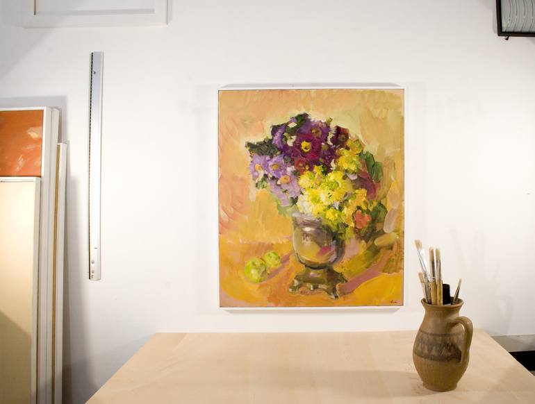 Original Floral Painting by Dumitru Bostan Junior