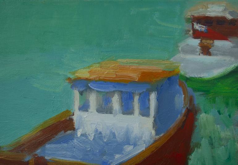 Original Boat Painting by Dumitru Bostan Junior