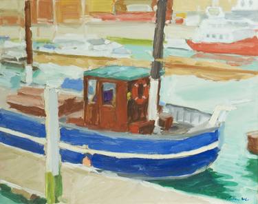 Print of Boat Paintings by Dumitru Bostan Junior