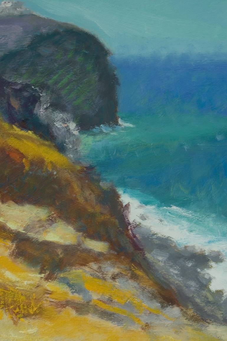 Original Impressionism Beach Painting by Dumitru Bostan Junior