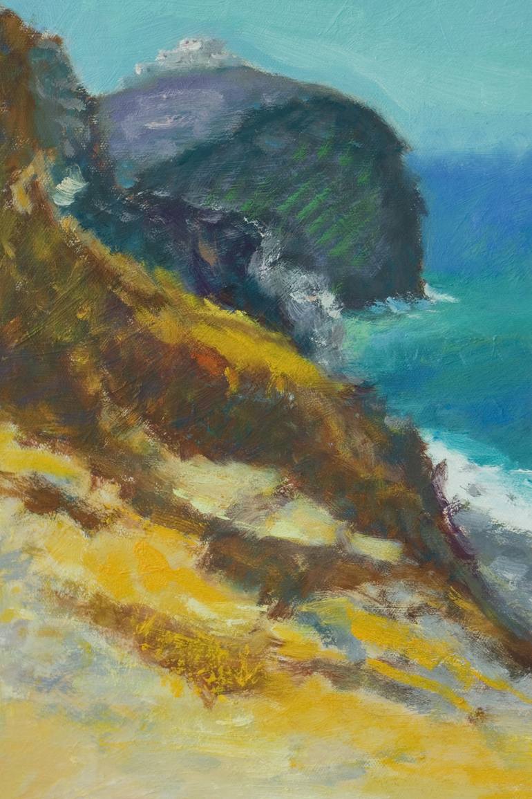 Original Impressionism Beach Painting by Dumitru Bostan Junior