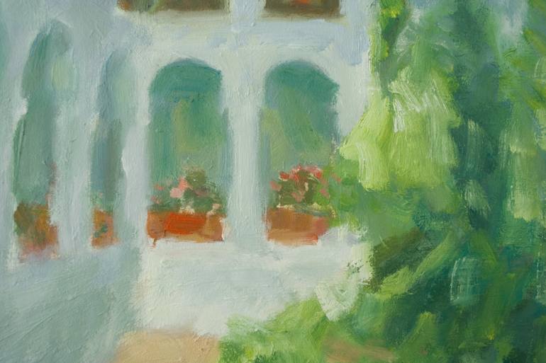 Original Impressionism Architecture Painting by Dumitru Bostan Junior