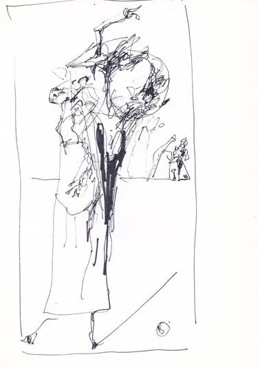 Original Figurative Interiors Drawings by Dumitru Bostan Junior