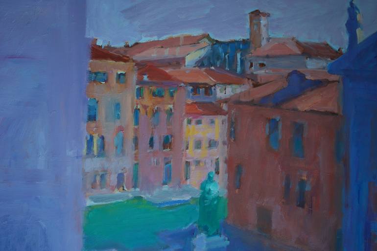 Original Figurative Cities Painting by Dumitru Bostan Junior