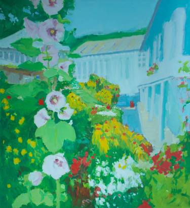 Original Impressionism Garden Paintings by Dumitru Bostan Junior