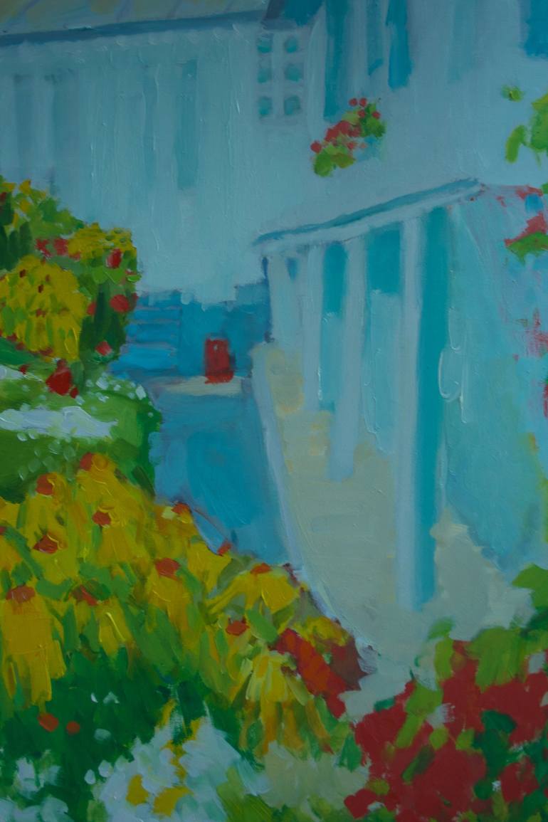 Original Impressionism Garden Painting by Dumitru Bostan Junior