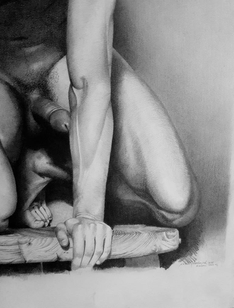 Original Figurative Erotic Drawing by David J Vanderpool