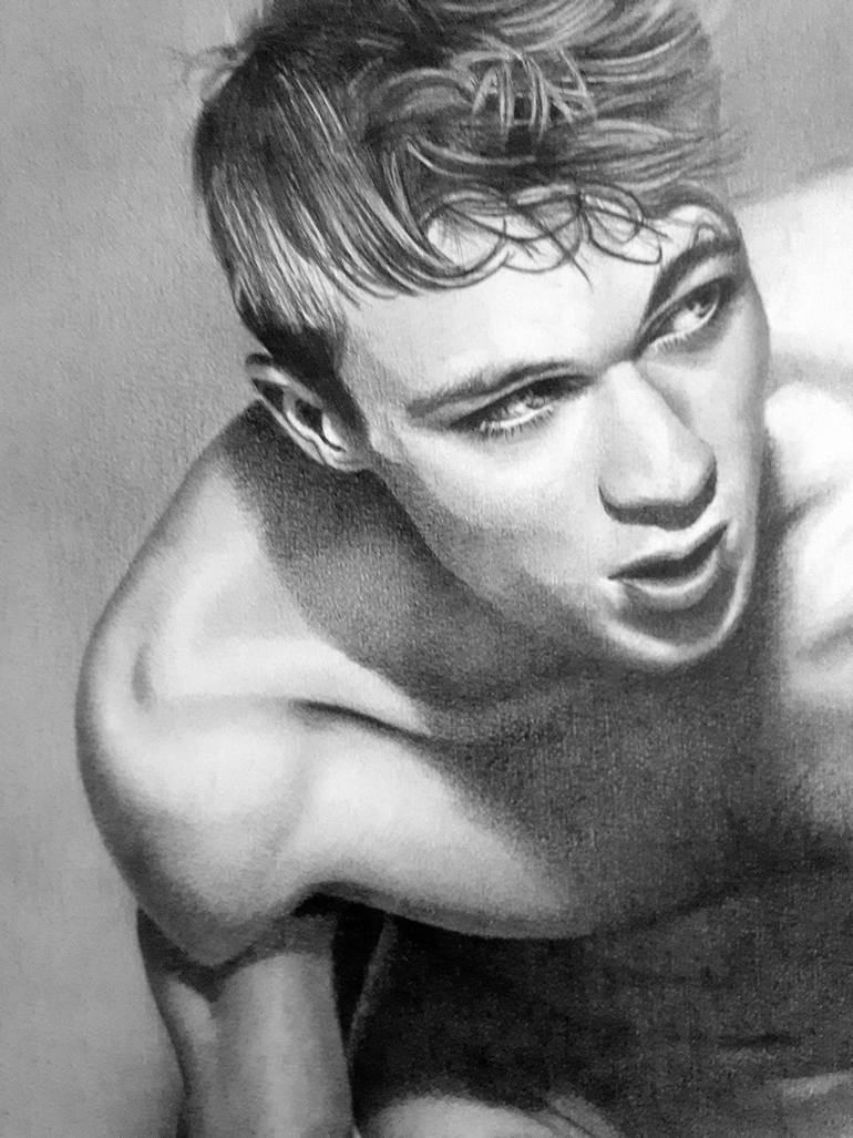 Original Figurative Erotic Drawing by David J Vanderpool