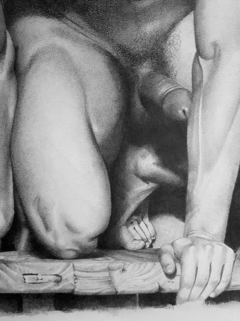 Original Figurative Erotic Drawing by David J Vanderpool