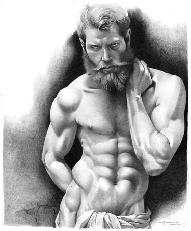 Original Black & White Men Drawings by David J Vanderpool