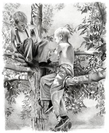 Original Black & White Children Drawings by David J Vanderpool