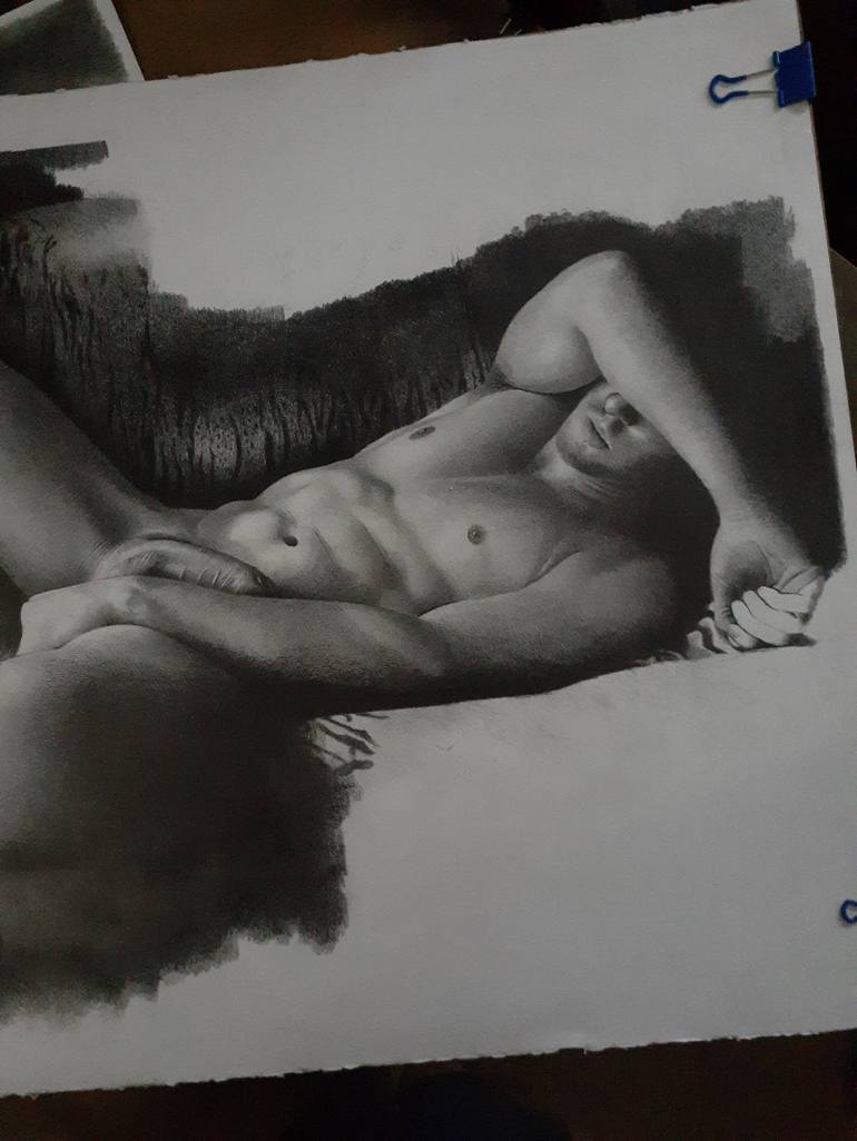 Original Black & White Erotic Drawing by David J Vanderpool