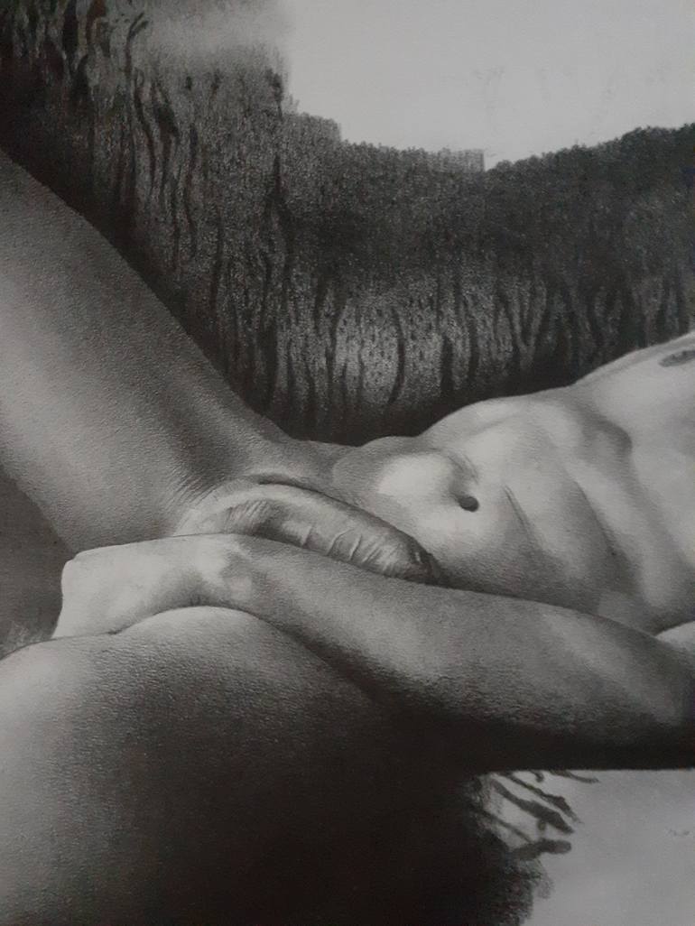 Original Black & White Erotic Drawing by David J Vanderpool