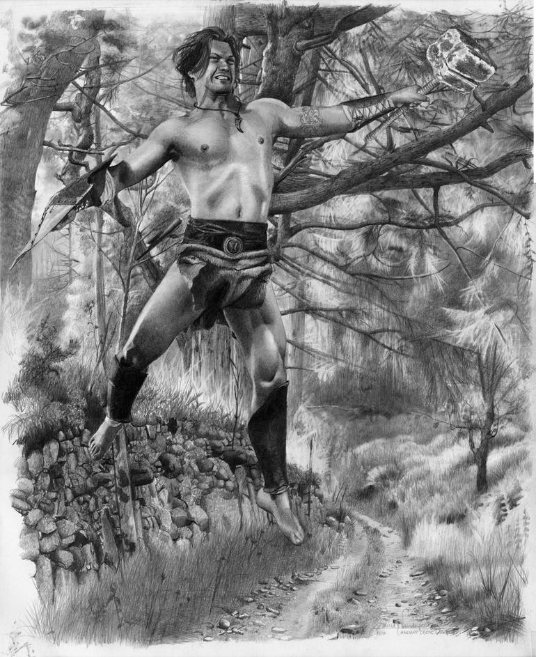 Ancient Celtic Warrior Drawing By David J Vanderpool Saatchi Art