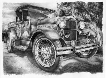 Original Fine Art Automobile Drawings by David J Vanderpool