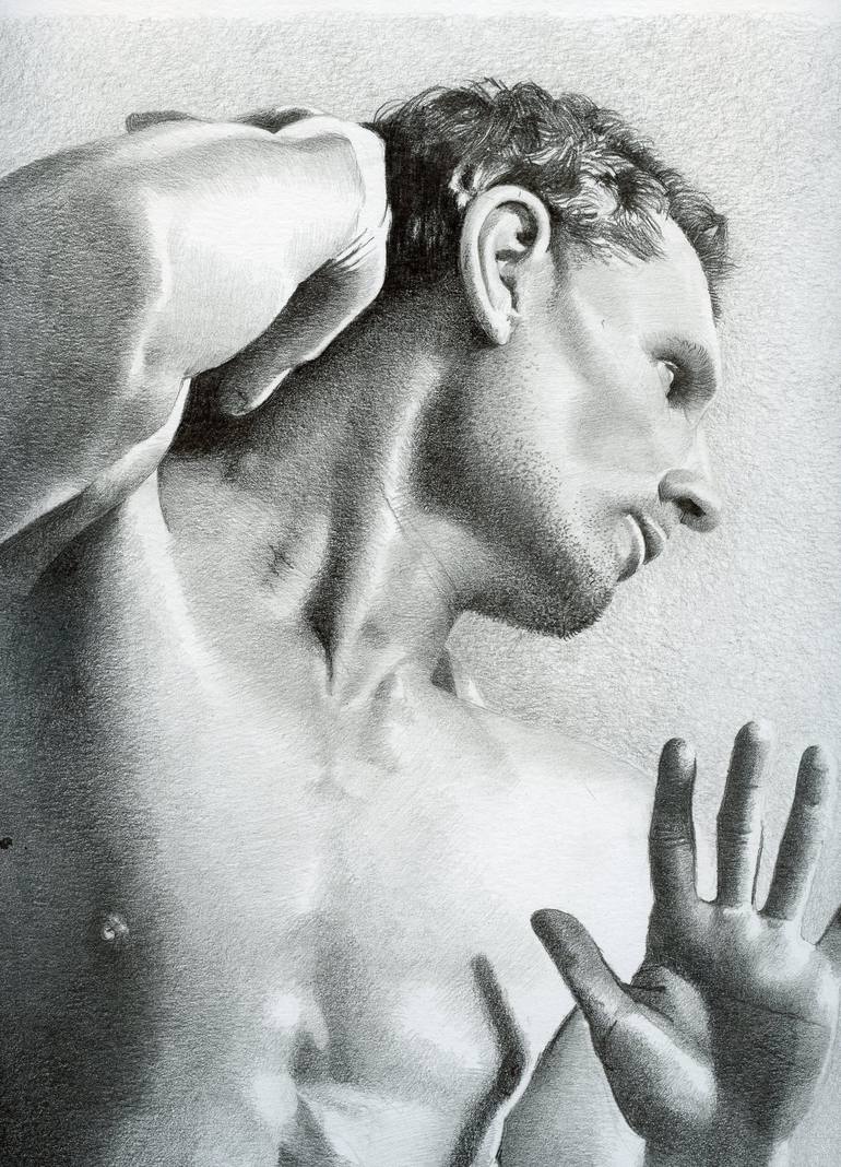 Original Figurative Men Drawing by David J Vanderpool