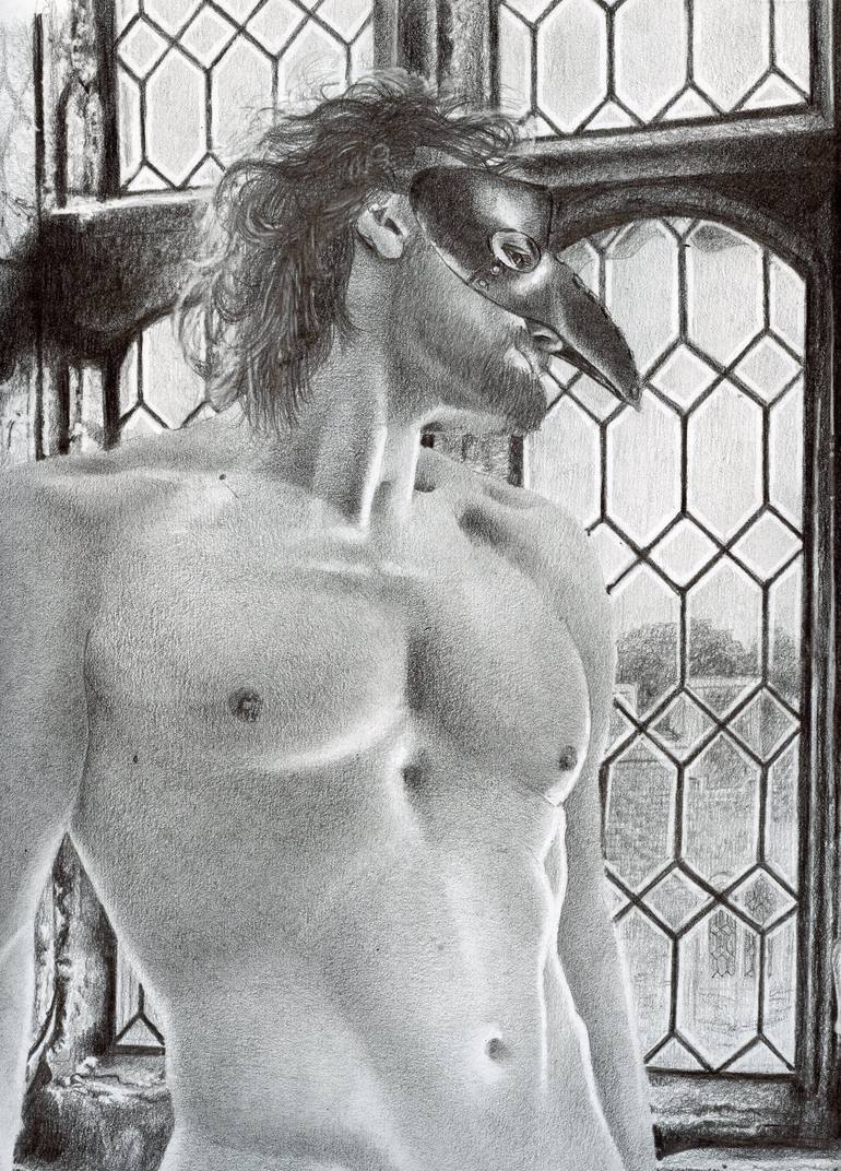 Original Figurative Nude Drawing by David J Vanderpool